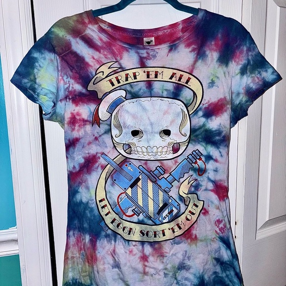 Ghostbusters Tie Dye Upcycled T Shirt - Picture 1 of 2